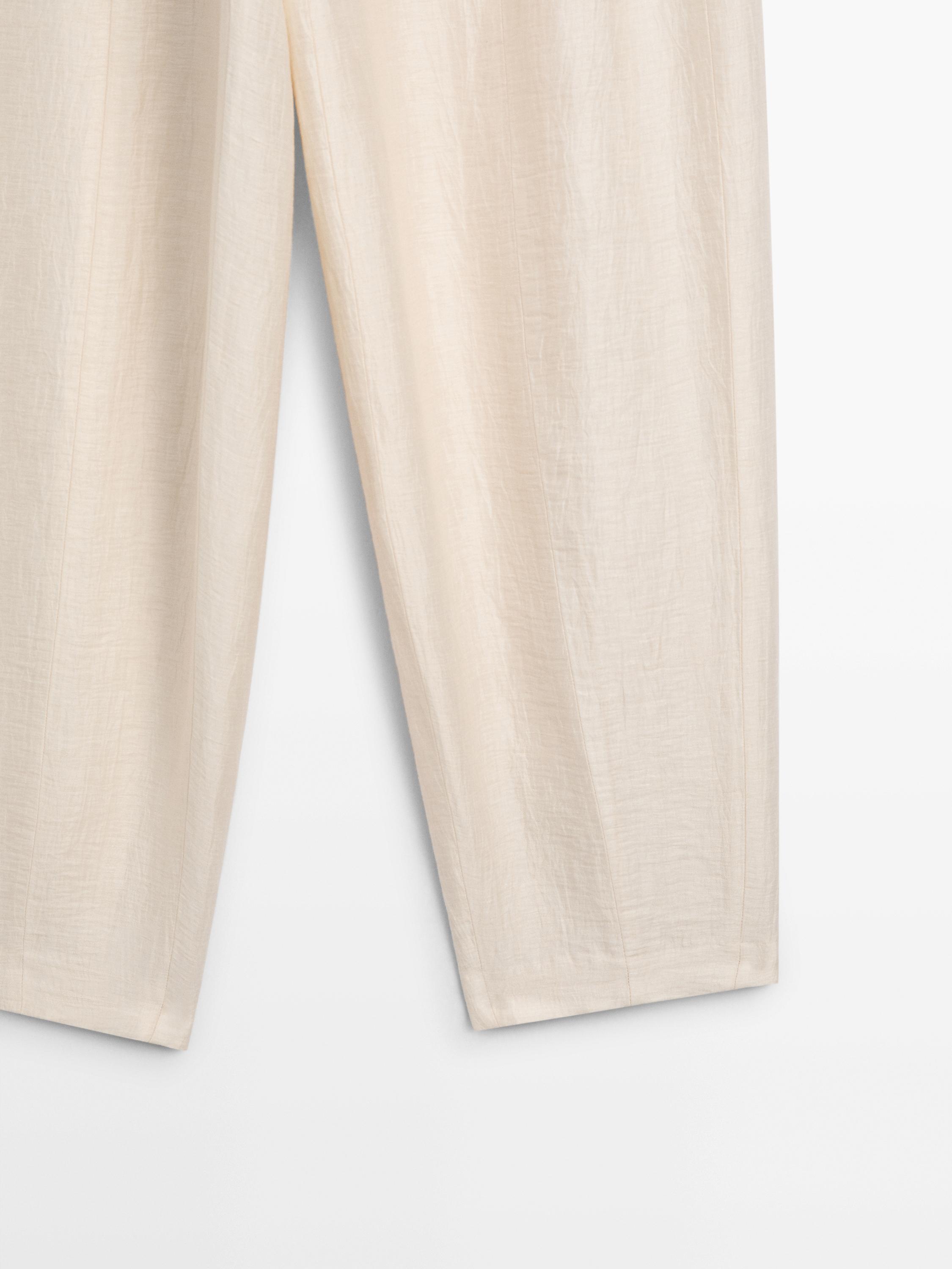 Linen blend sarouel trousers